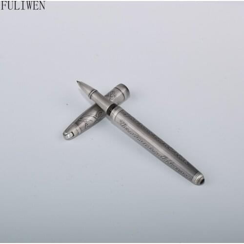 Fuliwen Antique Sliver Roller Pen special design butterfly Stationery Items Office & School Pen 0.7mm Metal Liquid-Ink