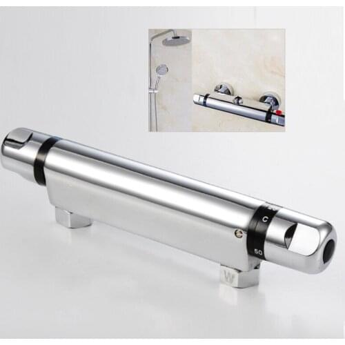 Chrome Thermostatic Bar Shower Mixer Valve Thermostatic Faucet Shower Taps Temperature Control Water Valve Bathroom Accessories
