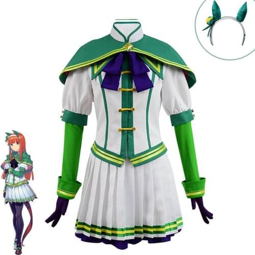 Game Umamusume: Pretty Derby Silence Suzuka Cosplay Costume Women suit Top Skirts Cape Halloween Carnival Uniforms Custom Made