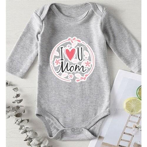 Bodysuit for Newborns Kids' Things Baby Clothes Newborn Girl Outfit Winter Children Jumpsuit Long Sleeve Print Love Mom