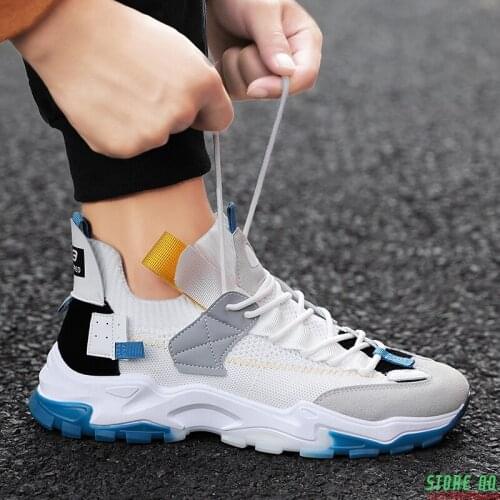 Mens Fashion Sneakers Shoes Lightweight Breathable Sneakers Trend Outdoor Lace-up Jogging Shoes Mens Non-slip Walking Shoes