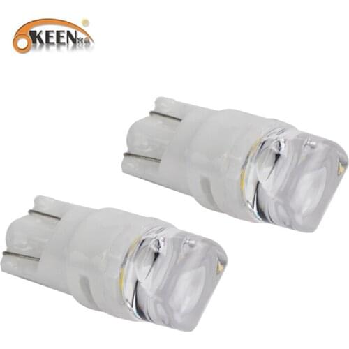 OKEEN 2pcs Heat Durable Ceramic T10 LED w5w Warm White Car Parking Side Signal Light License Plate Bulb Interior Reading Light