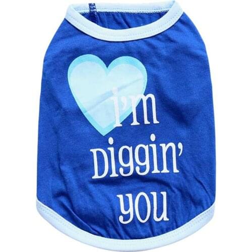 Small and Medium-sized Dogs Summer New Cheap Cute Soft Printing Letters Love T-shirt Vest Shirt Short-sleeved Pet Clothing