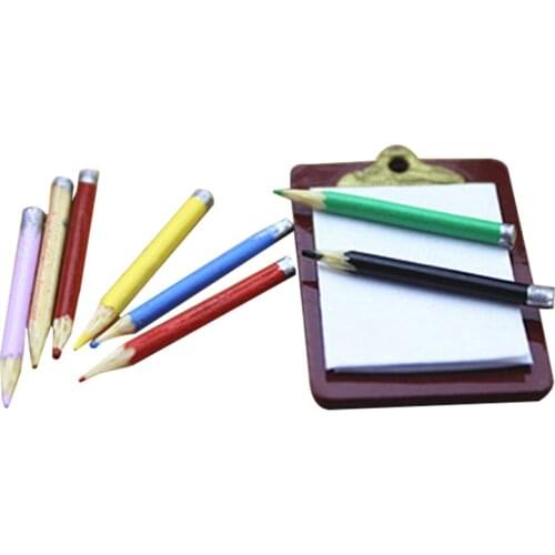 8 Pcs/lot 1/12 Dollhouse Miniature Accessories Mini Colorful Pencil Model Doll Accessories New Arrival