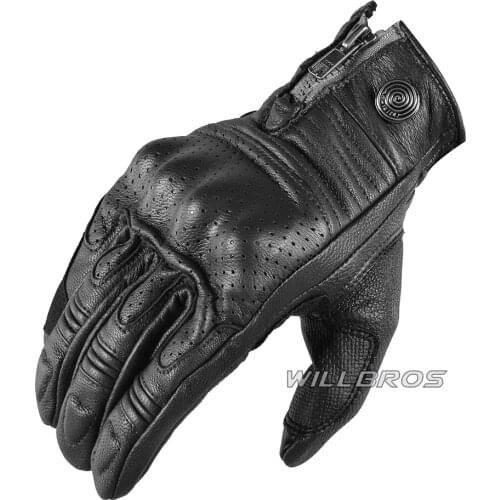 Motorcycle Gloves Vintage For E-RIIL Leather PVC Full Finger Waterproof Motocross Spring Autumn Locomotive Style Retro