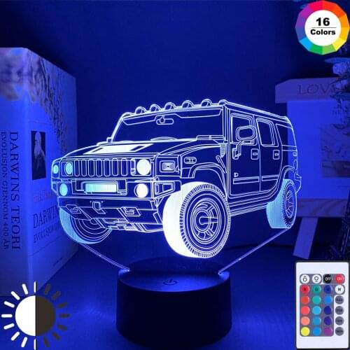 3D Illusion Night Lamp Car SUV Led Touch Sensor Colorful Nightlight for Room Decor Vehicle Drop Shipping Acrylic Led Night Light