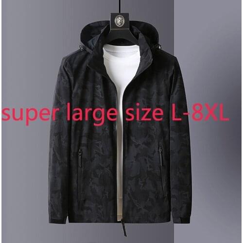 New Arrivla Fashion Super Large Autumn Young Men Casual Hooded Jacket Fashion Camouflage Printed Plus Size L-4XL 5XL 6XL 7XL 8XL