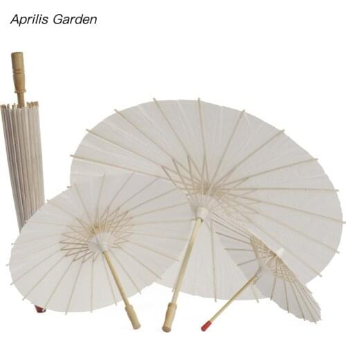 NEW White Bamboo Paper Umbrella DIY Originality Blank Painting Photography Performance Alpinia Japan Style Dance Umbrella