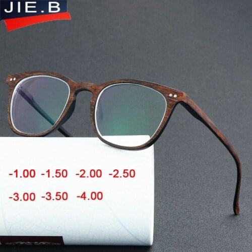 JIE.B Brands Retro Myopia Eyeglasses Hot Optical Men Women student Eyewear prescription Glasses Frame -1.0-1.5-2.0-2.5-3.0-3.5-4