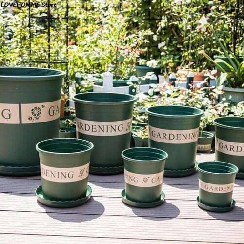 Wholesale Gallon Flower Pot Green Plants Vase Home Decoration Fairy Garden Ornaments Top Quality Plastics Vases Flowerpots Decor