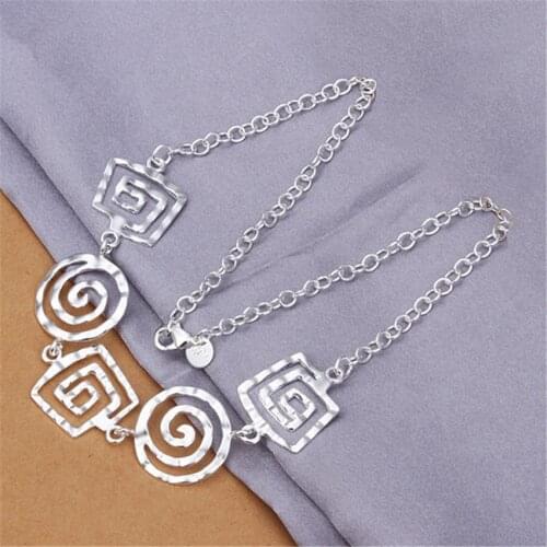 Simple hot sale wedding silver color jewelry female threaded women ladies hot nice charms necklace free shipping N350