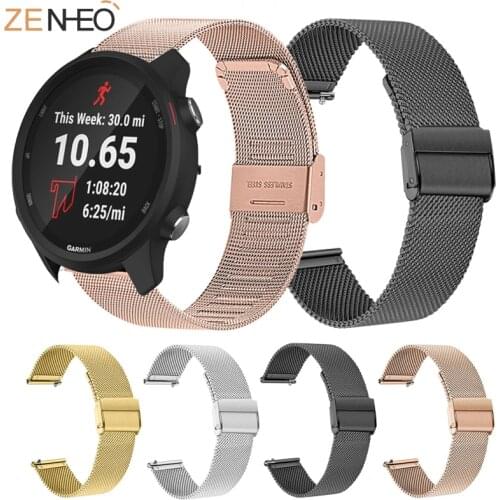 20mm Watchband Strap for Garmin Forerunner 245 245M 645 Vivoactive 3 Smart Bracelet Milan Quick release Watch Band
