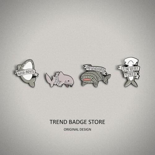 Whale Dolphin hot style Cowboy Insignia Lovely Shark Style Pin brooches for womens clothing