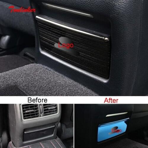 Tonlinker Interior ArmrestAshtray Cover sticker For Infiniti Q50L/Q70/Q70L 2019-2020 Car styling 1 PCS Stainless steel Stickers