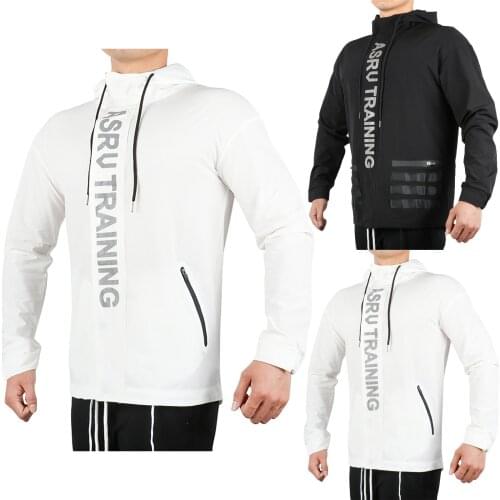 Mens Windbreaker Long-sleeved Hooded Man Fashion Jacket Utdoor Nighttime Reflective Letter Printing Jackets Coats Male jaqueta