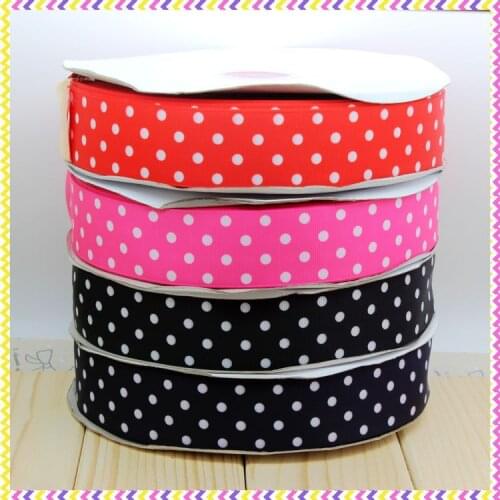 1-1/2'' Free shipping dot 4 color choice printed grosgrain ribbon hairbow headwear party decoration diy wholesale OEM 38mm P3457
