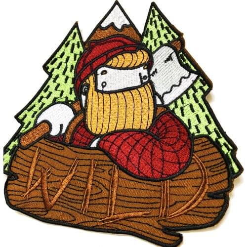 1PCS Beautiful Originality Forest Lumberjack embroidered patches for clothes caps badges DIY appliques clothes iron on stickers