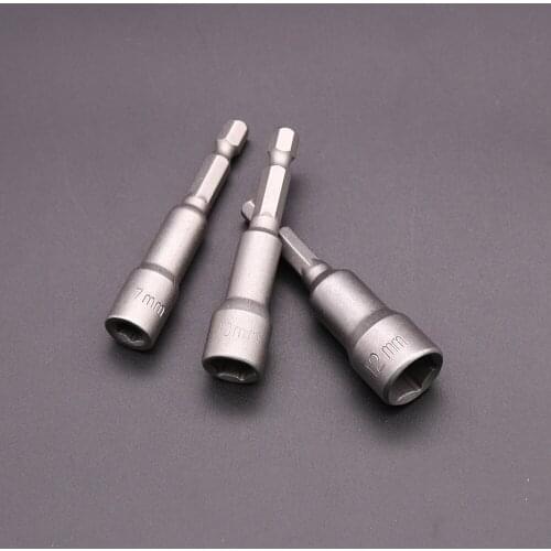 1pcs Magnetic Nut Driver 1/4"6.35mm Hex Shank Socket Driver Drill Bit Metric 6 7 8 9 10 11 12 13 14 15 16 17 18 19mm Length 65mm