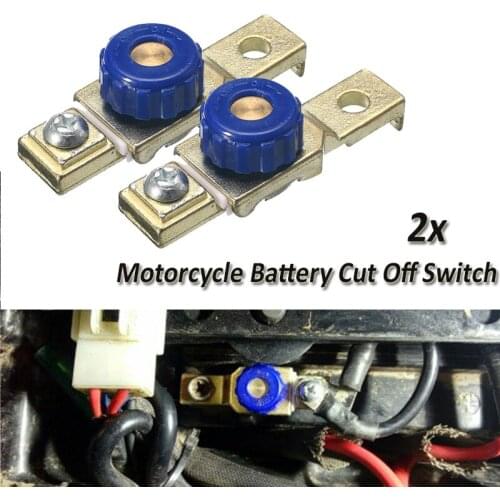 2x Motorcycle Battery Cut Off Switch Kill Terminal Anti-leakage Switch Car Side Post Battery Disconnect Switch DC12V 80A