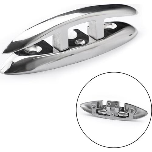 Areyourshop 316 Stainless Steel 6" Boat Flip Up Folding Dock Cleat For Kayak Marine Boat Accessories Parts