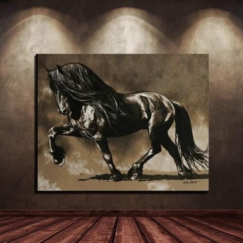Running Horse Poster Wild Animals Canvas Painting Posters and Prints Wall Art Picture Cuadros for Living Room Unframed