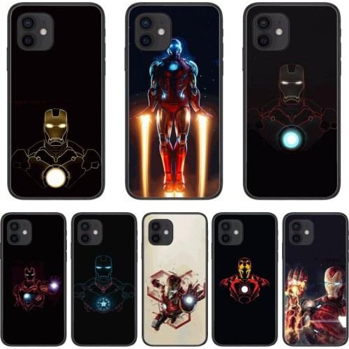 Iron Man Style Phone Case cover For iphone 12 pro max 11 8 7 6 s XR PLUS X XS SE 2020 mini black cell shell