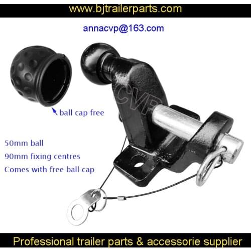 CVP Black ball and pin towing hitch jaw with cover universal coupling accessories towing trailer parts