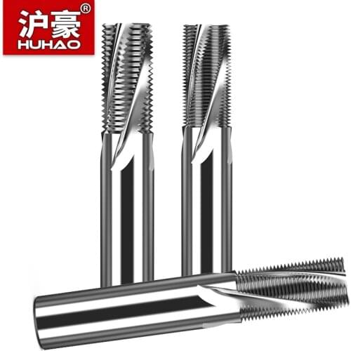 HUHAO Thread Mills Router Bits for Aluminum CNC Engraving Cutters Round Shank Tungsten Cobalt Alloy Tools Metal Milling Cutter