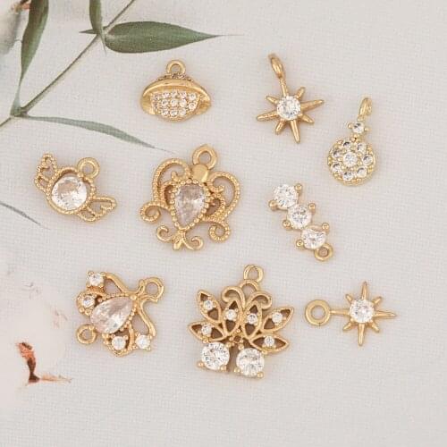 HAOSAW Choose 6Pcs/Lot Jewelry Accessories/Hand Made/Multi Designs/Crystal Charms/Earrings Pendants/Earring Findings/DIY Making