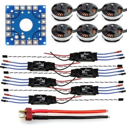 F04997-D JMT Assembled Kit: 30A ESC + Tarot Motor + KK ESC Connection Board Connectors Dean T Plug Wire for 6-Aix Hexacopter FS