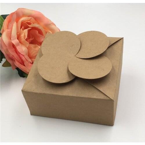 12Pcs 8x8x3.5cm Brown Windmill Paper Craft Box Storage Collection Container Case Album Decorative Embossing DIY Paper Box