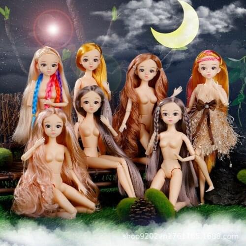 30Cm Doll Body 26 Joints Naked Baby Body New 3D Real Eyes Dress Up Doll Toy Body Dolls Girl Toys