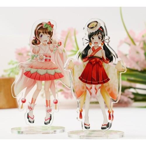 Logo custom VOGRACE cheap OEM transparent stand keychain hot sale cartoon anime hologram acrylic standee for sale