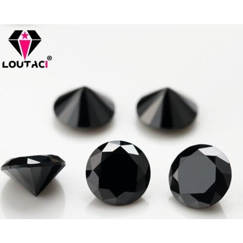 LOUTACI Cubic Zirconia Engagement Rings that Look Real 5A Round Brilliant Cut Black Small Size 0.8-2.6mm
