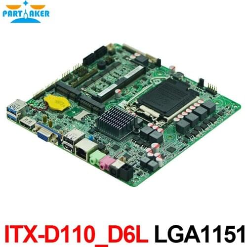 Partaker Skylake Kabylake LGA1151 DDR4 H110 Mini ITX Motherboard 6 COM With LVDS