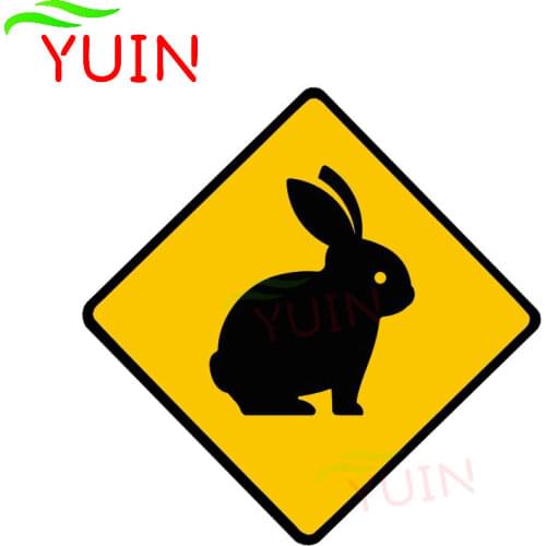 Cute Rabbit Animal Warning Car Sticker Cartoon Style Cars Accessories PVC Body Decoration Waterproof Sunscreen Decal 10*10cm