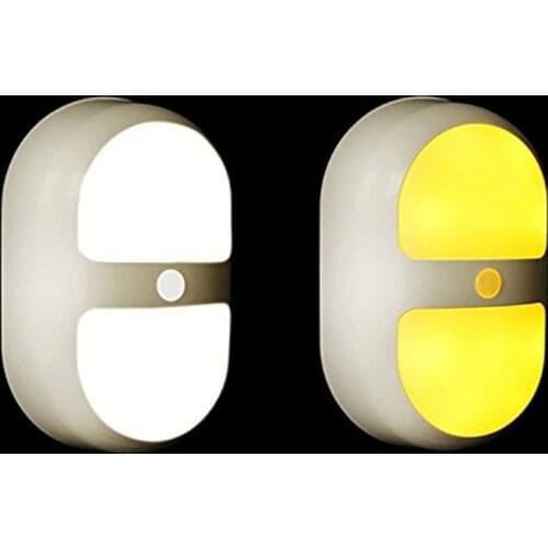 Mini Cute PIR Motion Sensor Night Light Battery Power Wireless LED Night Light 3 Modes Auto/ON/OFF For Clost Cabinet Bedroom