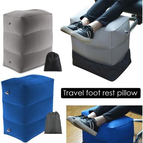 Inflatable Travel Foot Rest Pillow Foot Pad Folding Adjustable Footstool For Airplane Travel Kids Footrest Pillow Resting Pillow