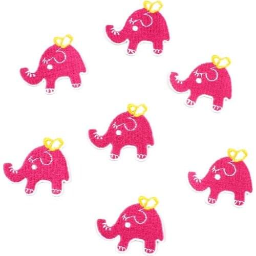 10pcs Cartoon Elephant Patches Cute Animal Stickers DIY Clothing Decoration Sewing Fabric Appliques Jeans Coats Shoes badge
