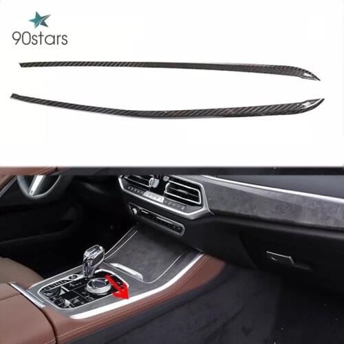 Real Carbon Fiber for BMW X5 G05 2019-2020 Center Console Panel Decoration Strips Trim Interior Car Accessories Shift Knob