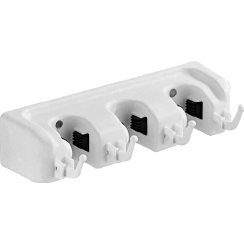 New Multifunctional Magic Plastic Mop Holder Card Holder Hook Mop Holder Broom Drain Storage Rack Broom Holder Tool