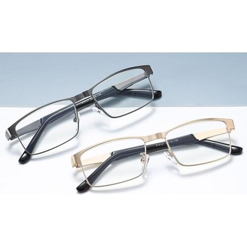 Fashion Stainless Steel Men Business Reading Glasses for Reader Mens Presbyopic Optical Glasses +1.0 1.5 2.0 2.5 3 3.5 4.0