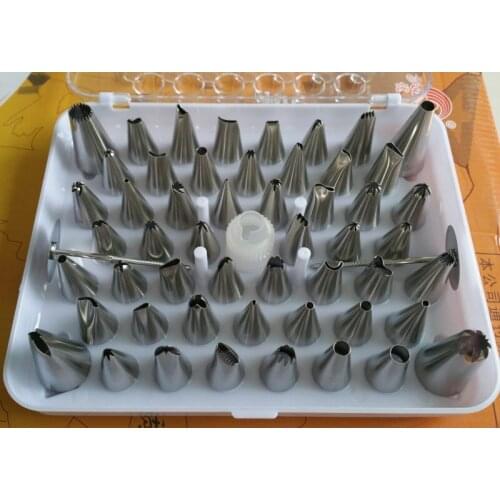 Wholesale free shipping 52 stainless steel 304 Icing Nozzles Pastry Tips Cake Decorating Sugarcraft