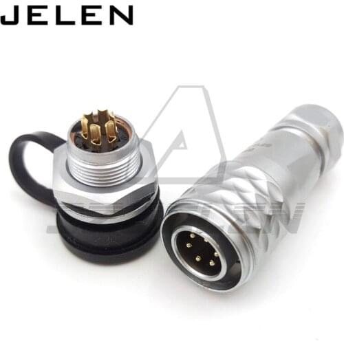 Original WEIPU SF12 series 12mm waterproof connector 6 pin plugs and sockets, LED Panel Mount Power Cable Connectors