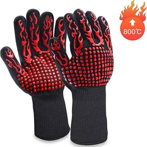 Barbecue Gloves BBQ Gloves Kitchen Oven Mitts Baking Glove Extreme Heat Resistant Multi-Purpose Grilling Cook Gloves