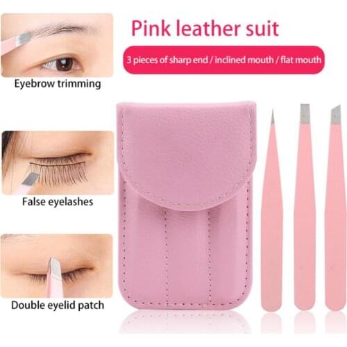 3 Pcs/set Eyelashes Tweezers Stainless Steel Superhard Tweezers High Precision Anti-static Tweezers For Eyelash Extensions