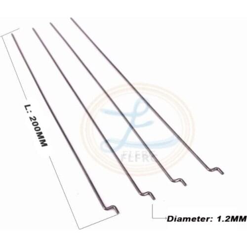 20pcs/lot Z-type Steering Gear Lever Diameter 1.2mm/1.5mm Length 20cm Stainless Steel Pull Rod Servo Lever for RC Airplane part