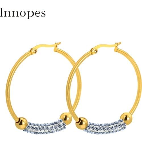 Korea Earrings With Crystals Zircon Goth Earrings Huggies In Ear Imitation Jewelry Earrings Set Stainless Steel Hoop Earrings