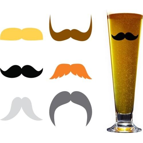 Staches Silicone Drink Markers, Set of 6 New For Wedding Table Deco Red Wine Cup Glasses Marker