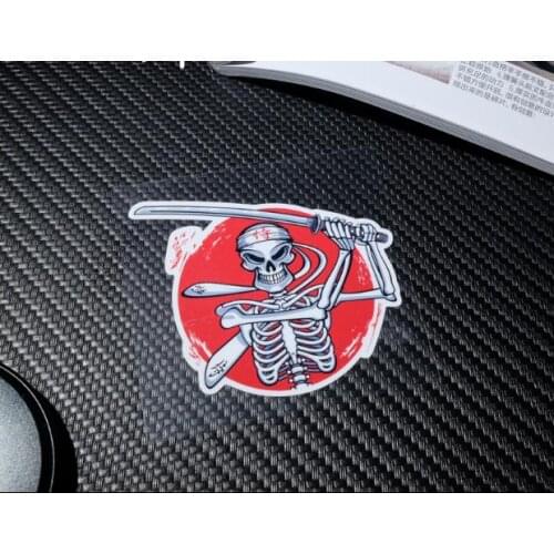 Japanese Spirit Ninja Kanji skull sticker JDM vinyl stickers motorcycle sticker skeleton adhesive car racing decals decoration